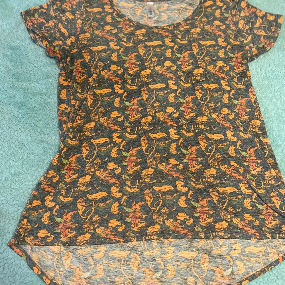 LuLaRoe Women's Tunic - Orange and Yellow Pattern